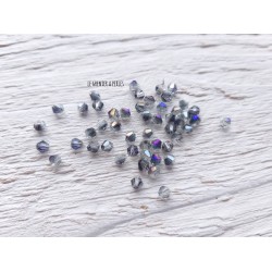 Toupies 3 mm Crystal Iridescent Blue X 50