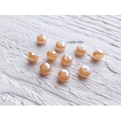10 Perles plates à facettes * 8 mm * Jade Doré AB