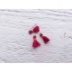 2 Petits Pompons coton * Rouge Brique * 1 cm