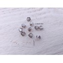 10 Toupies 6 mm Cristal Silver