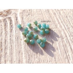 Perles Abacus 6 mm Turquoise Opal AB  X 20