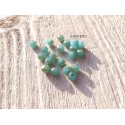 20 Perles Abacus 6 mm Turquoise Opal AB