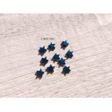 10 Perles Etoile 6 mm * Hématite Bleu