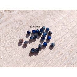 Perles Rondes 4 mm Bleu Marbré X 20