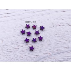 10 Perles Etoile 6 mm * Hématite Violet