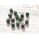 5 Toupies Baroques 10 x 11 mm * Green Turquoise et Picasso * 1186