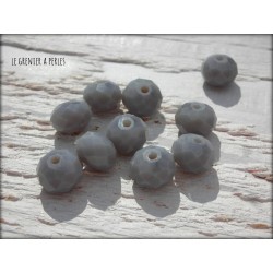 Perles ABACUS 8 mm Gris Opaque X 10