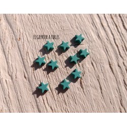 Perles Etoile 6 mm * Caoutchouc Green Turquoise