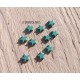 Perles Etoile 6 mm * Caoutchouc Turquoise