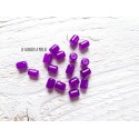5 Perles Cylindre Violet 6 x 8 mm