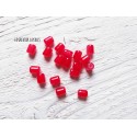 5 Perles Cylindre 6 x 8 mm Rouge