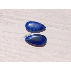 1 Pendentif Goutte Bleu Cobalt * Dragon's Veins * 30 x 15 mm * AGATE