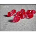 10 Perles ABACUS 8 mm Rouge Transparent Bicolore