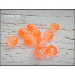 Perles ABACUS 8 mm Orange Fluo X 10