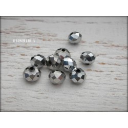 10 Perles ABACUS 8 mm Argent Silver