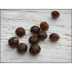 Perles ABACUS 8 mm Chocolat Opal X 10