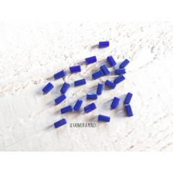 20 Perles Rectangles 7 x 3 mm Bleu Cobalt
