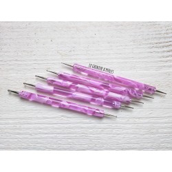 Set de 5 Outils embossing double embout ( dotting tool ) 0.8 mm - 3 mm