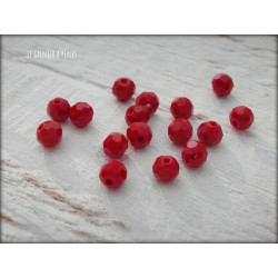 Perles Rondes Facettées 4 mm Red Opaque X 25