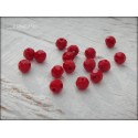 25 Perles Rondes Facettées 4 mm Red Opaque