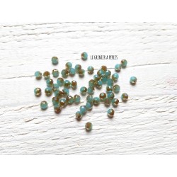 25 Perles Abacus 4 mm Turquoise Opal AB