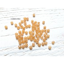 25 Perles Abacus 4 mm Pêche Irisé