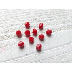 10 Toupies 6 mm Rouge Opaque