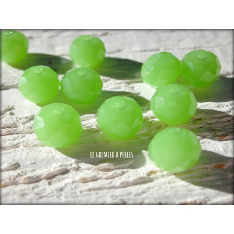 Perles ABACUS 8 mm Green Opale X 10