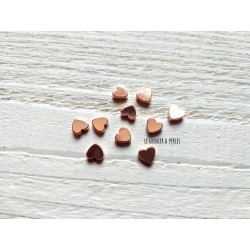 10 Perles Coeur 6 mm * Hématite Or Rose