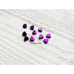 10 Perles Coeur 6 mm * Hématite Violet