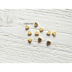 10 Perles Coeur 6 mm * Hématite 14 K Gold