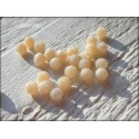 25 Perles Rondes Facettées 4 mm Beige