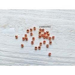 30 Perles CCB Rondes 4 mm Or Rose