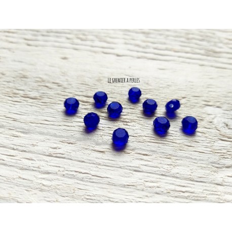 10 Perle Palet 6 mm Bleu Cobalt