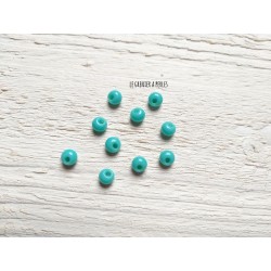 10 Perles Dôme 6 mm Turquoise