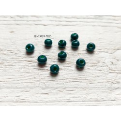 10 Perles Dôme 6 mm Bleu Paon