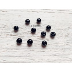10 Perles Dôme 6 mm Noir