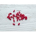 20 Perles Rectangles 7 x 3 mm Dark Rouge Opaque