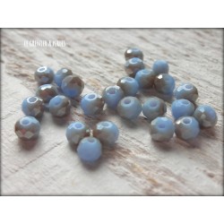 Perles Abacus 4 mm Bleu Pastel X 25