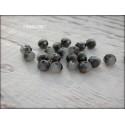 25 Perles Abacus 4 mm Noir et Gris Perle