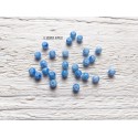 25 Perles Rondes Plates 4 mm Marbrées Bleu