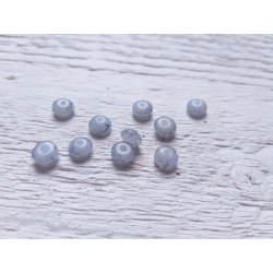 10 Perles Palets Marbrés 6 mm Gris