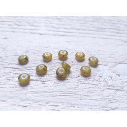 10 Perles Palets Marbrés 6 mm Jaune