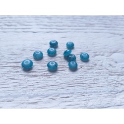 10 Perles Palets Marbrés 6 mm Bleu Paon