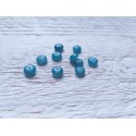 10 Perles Palets Marbrés 6 mm Bleu Paon