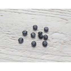 10 Perles Palets Marbrés 6 mm Noir