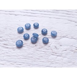 15 Perles Palets Marbrés 6 mm Bleu
