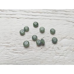 10 Perles Palets Marbrés 6 mm Vert Olive