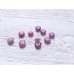 10 Perles Palets Marbrés 6 mm Rose