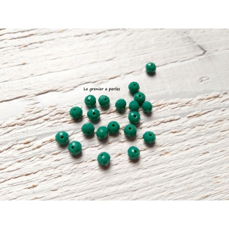 20 Perles Abacus 6 mm Green Turquoise
